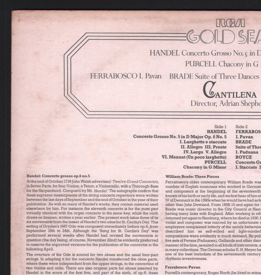 Cantilena / Adrian Shepherd - Music In England 1600-1750 - Lp