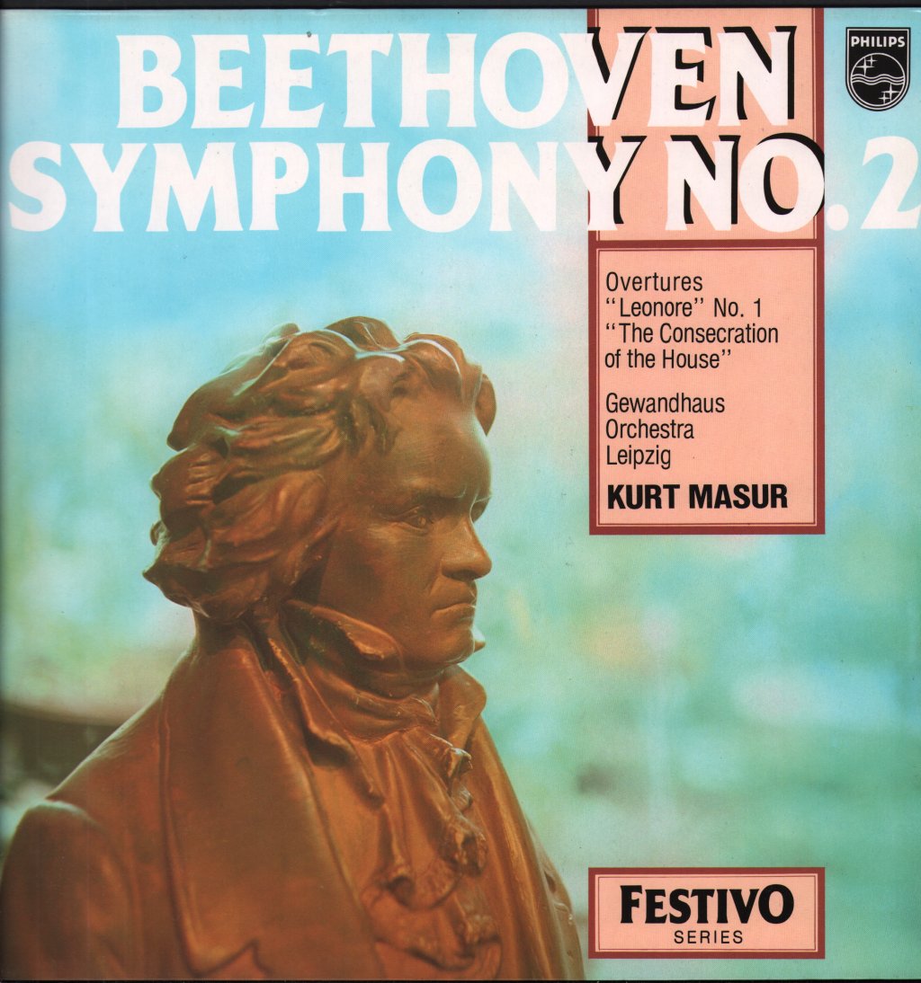 Kurt Masur / Gewandhaus Orchestra Leipzig - Beethoven Symphony No. 2 - Overtures Leonore No.1 - Consecration of the House - Lp