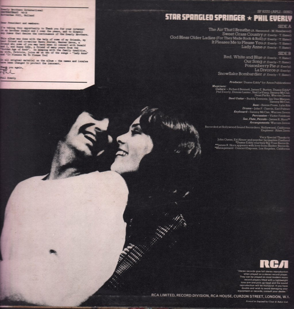 Phil Everly - Star Spangled Springer - Lp