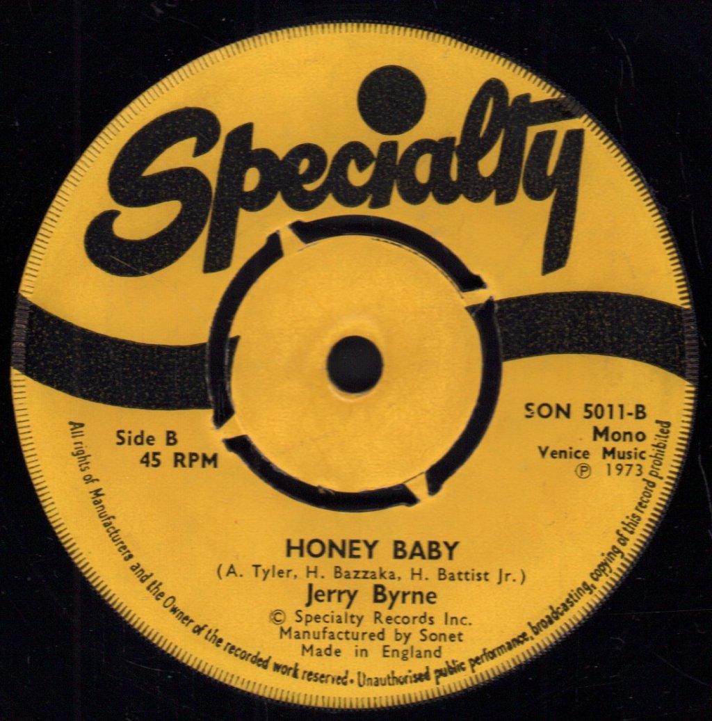 Jerry Byrne - Lights Out / Honey Baby - 7 Inch