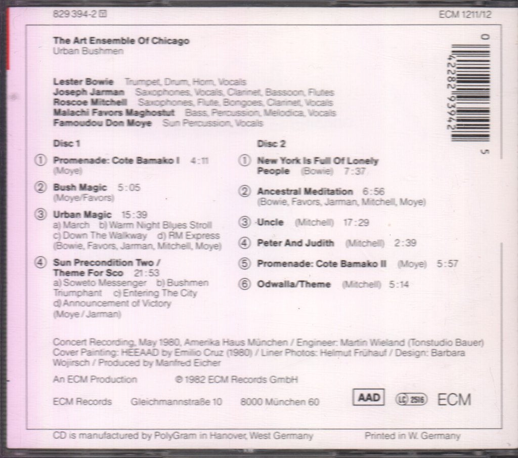 Art Ensemble Of Chicago - Urban Bushmen - Double Cd