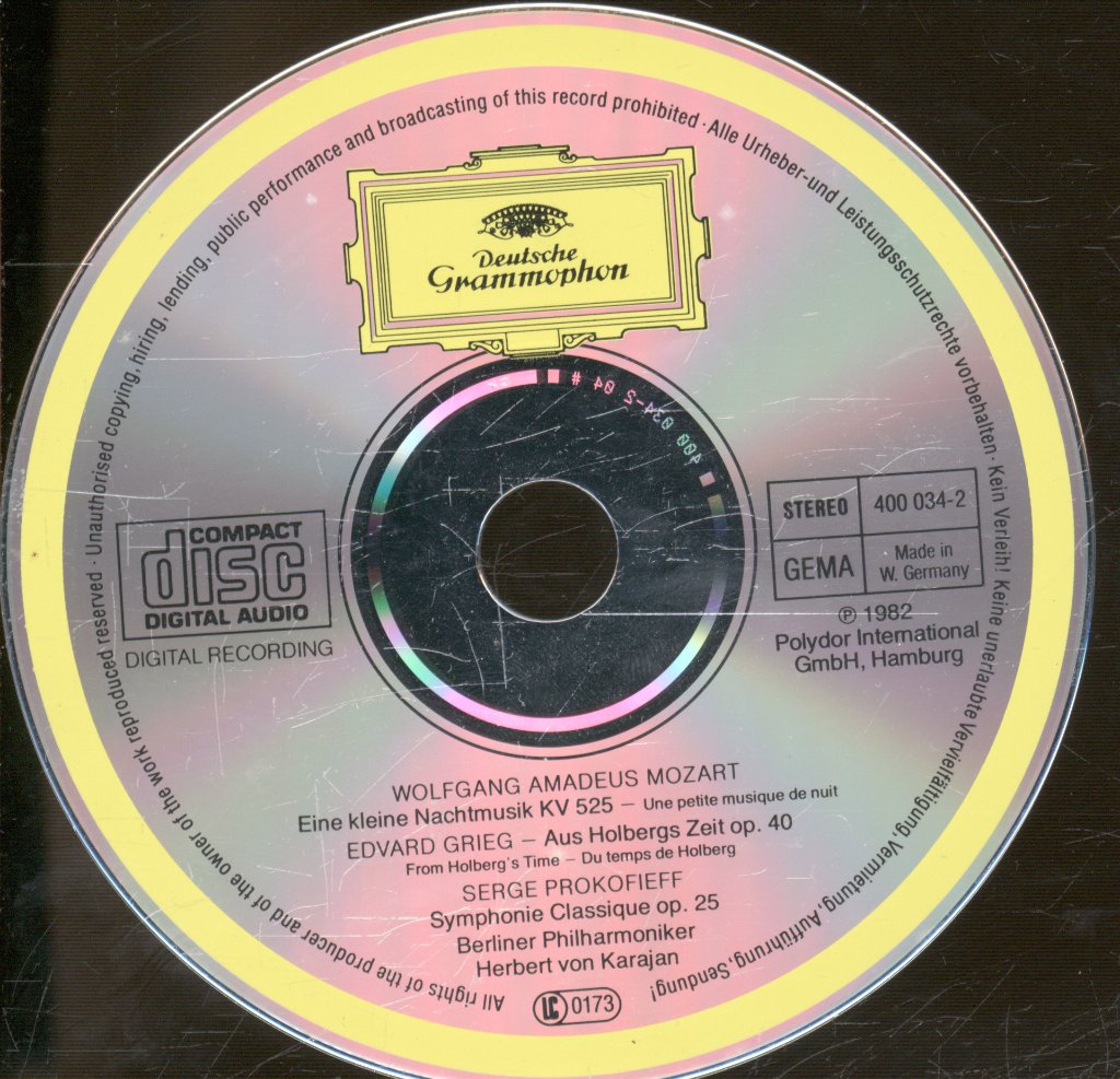 Herbert Von Karajan And Berlin Philharmonic - Eine Kleine Nachtmusik / Holberg-Suite / Symphonie Classique - Cd