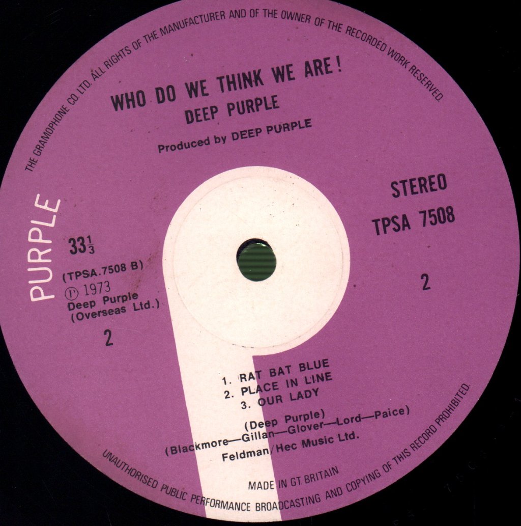 Deep Purple - Who Do We Think We Are - Lp