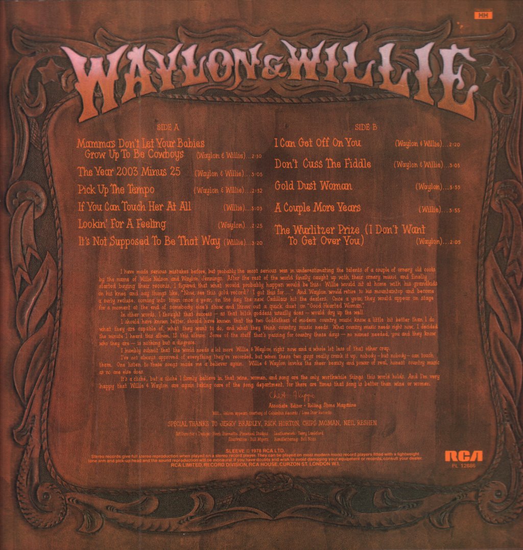Waylon Jennings With Willie Nelson - Waylon And Willie - Lp