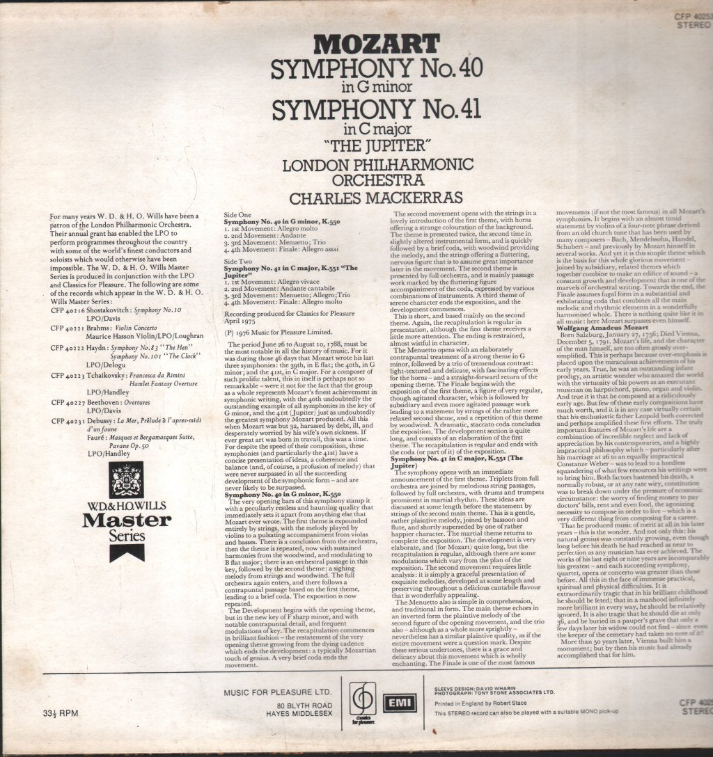 Charles Mackerras / London Philharmonic Orchestra - Mozart - Symphony No.40 / No.41 - Lp