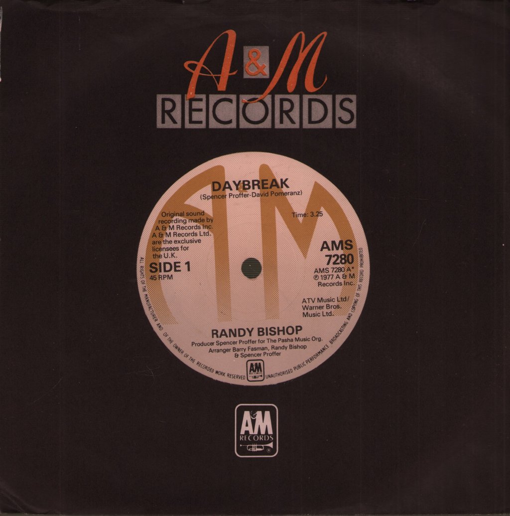 Randy Bishop - Daybreak - 7 Inch