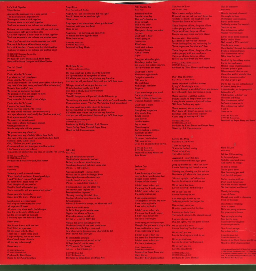 Bryan Ferry And Roxy Music - Ultimate Collection - Lp
