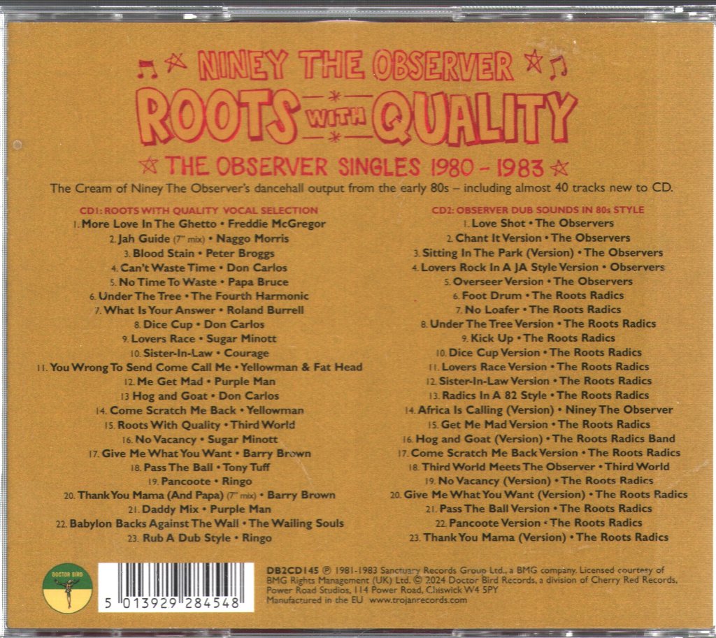 Niney The Observer - Roots With Quality (The Observer Singles 1980-1983) - Double Cd