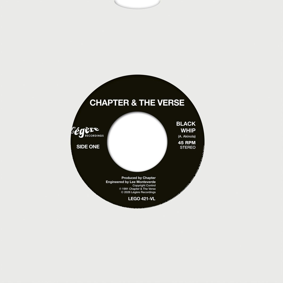 Chapter And The Verse - Black Whip - 7 Inch