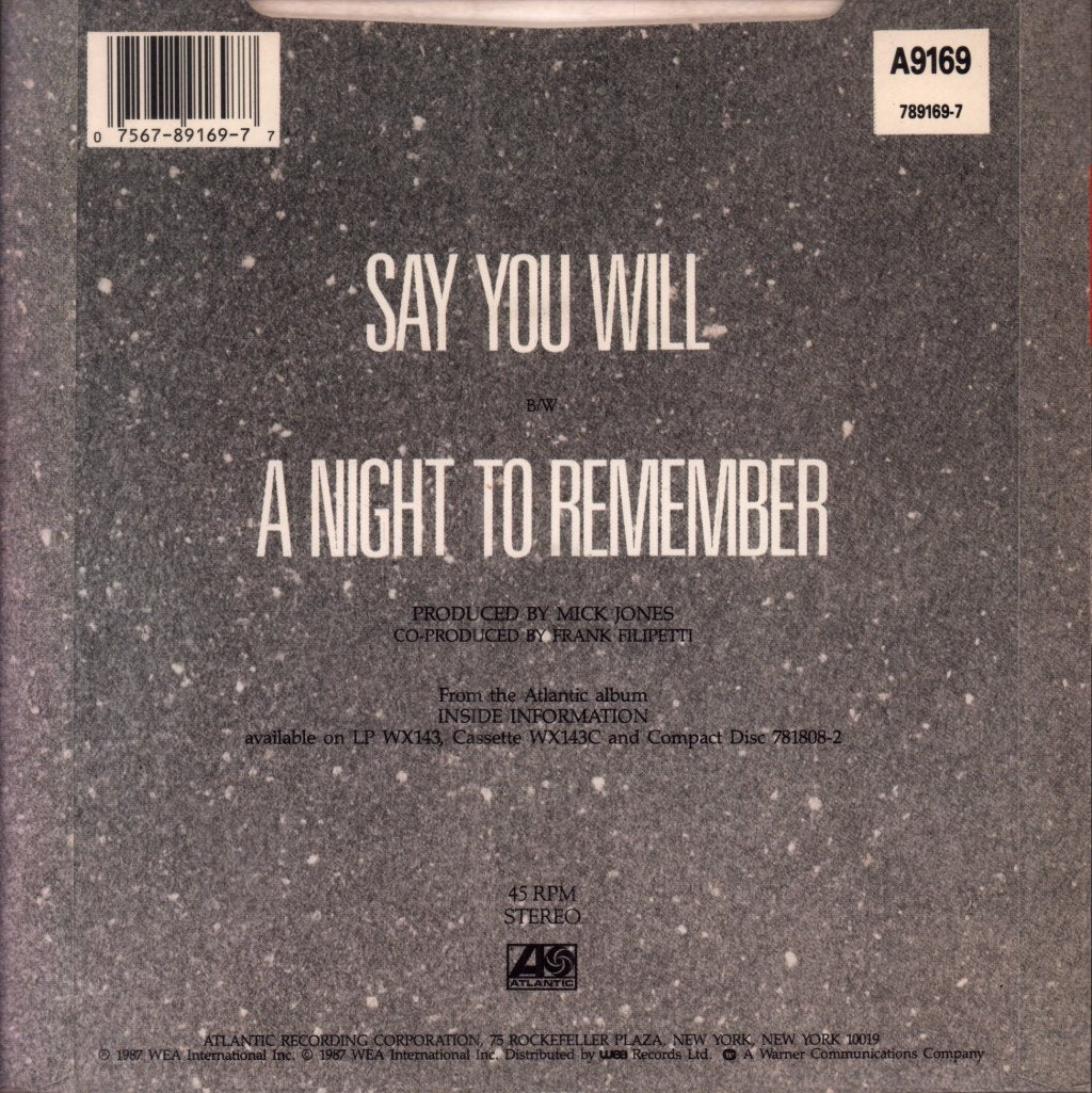 Foreigner - Say You Will - 7 Inch