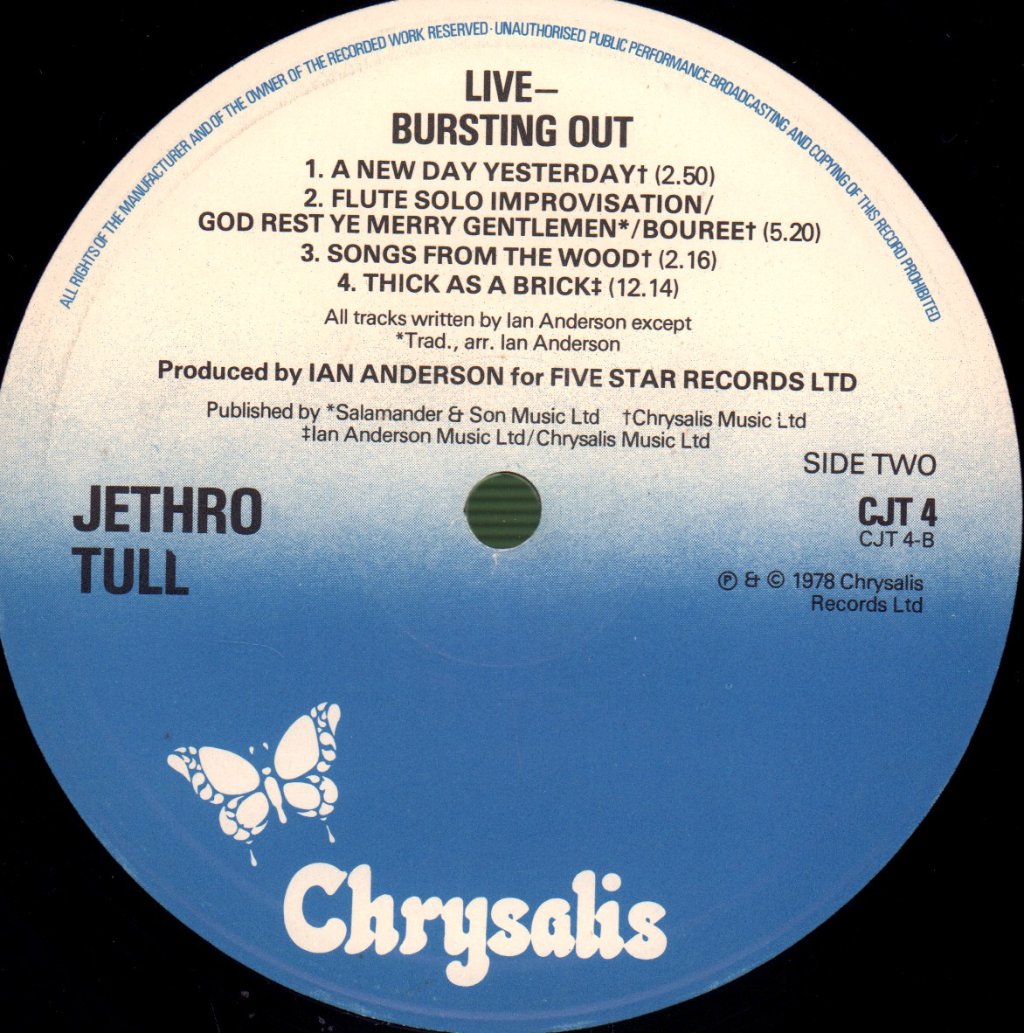 Jethro Tull - Live - Bursting Out - Double Lp
