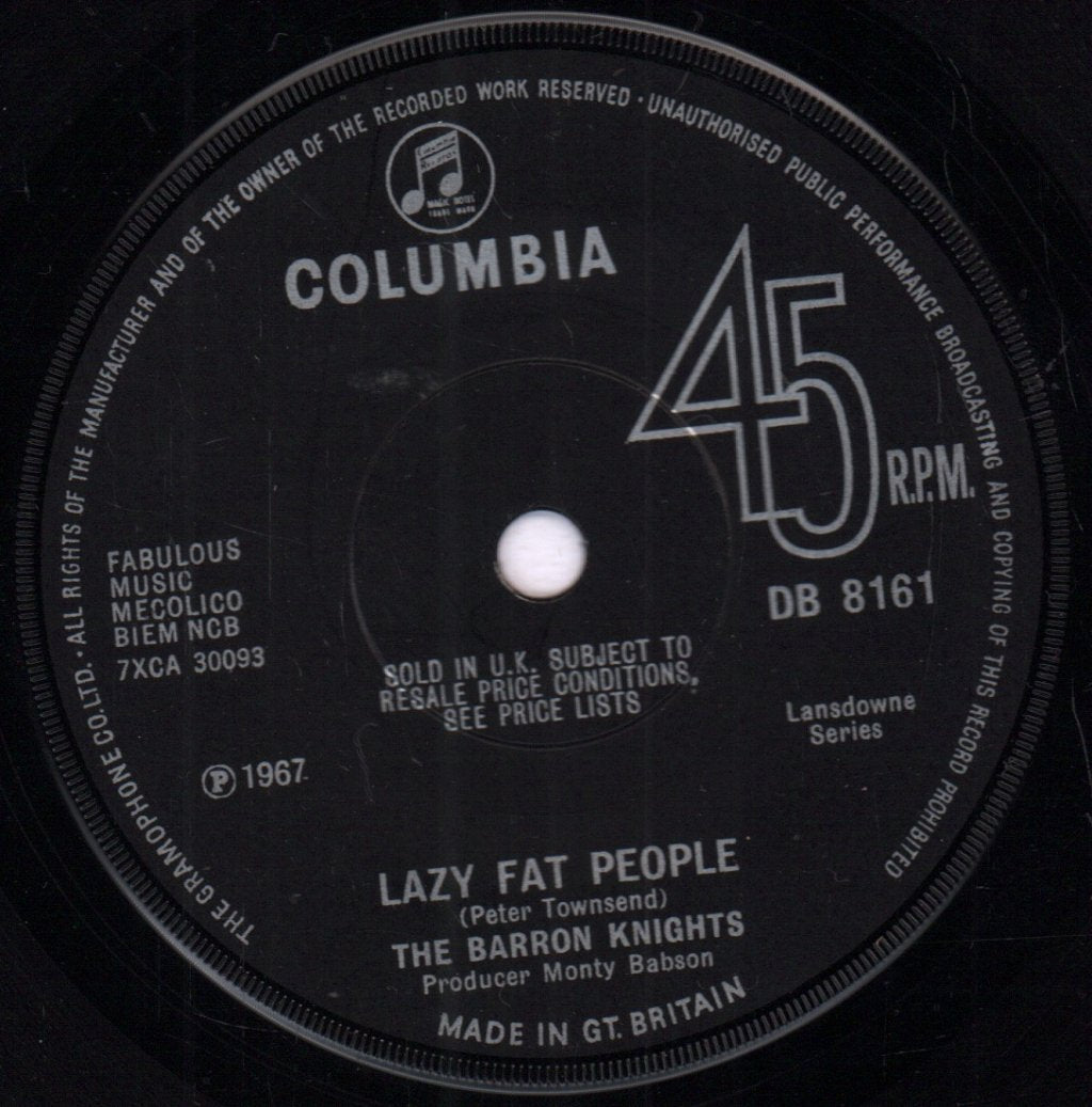 Barron Knights - Lazy Fat People - 7 Inch