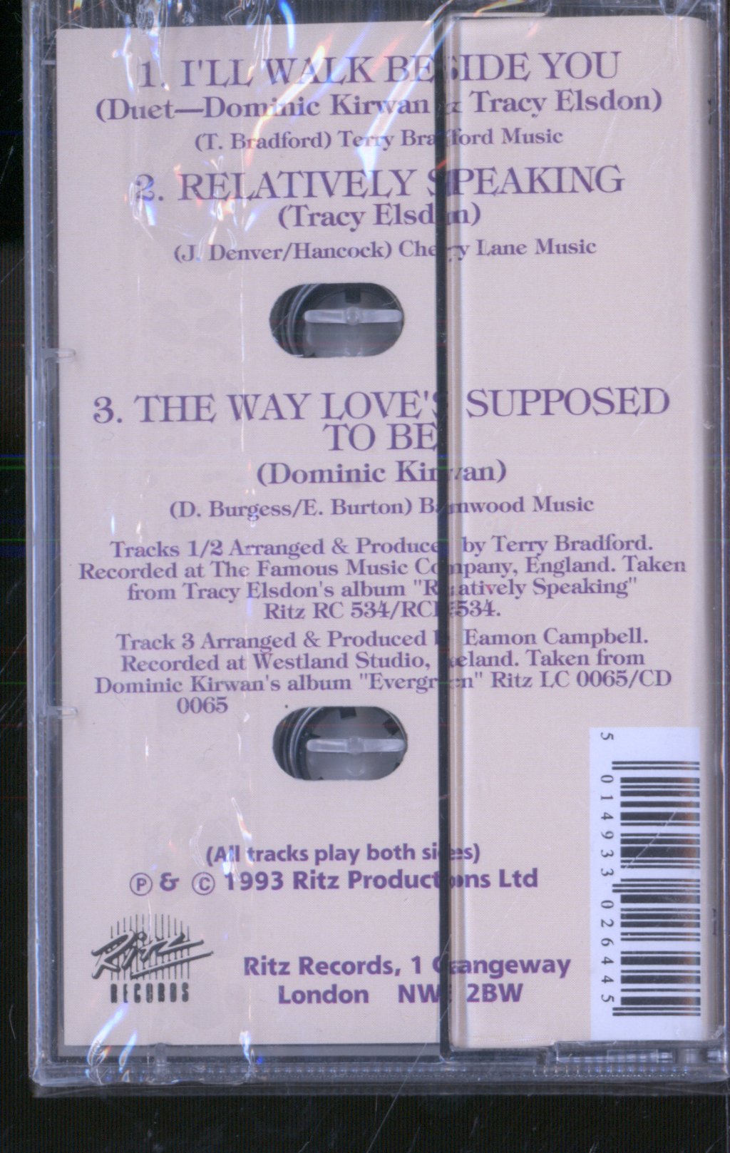 Dominic Kirwan And Tracy Elsdon - I'll Walk Beside You - Cassette