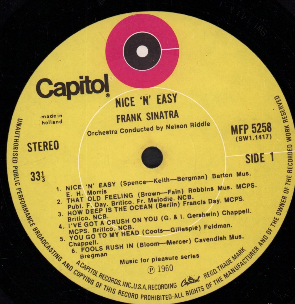 Frank Sinatra - Nice N Easy - Lp