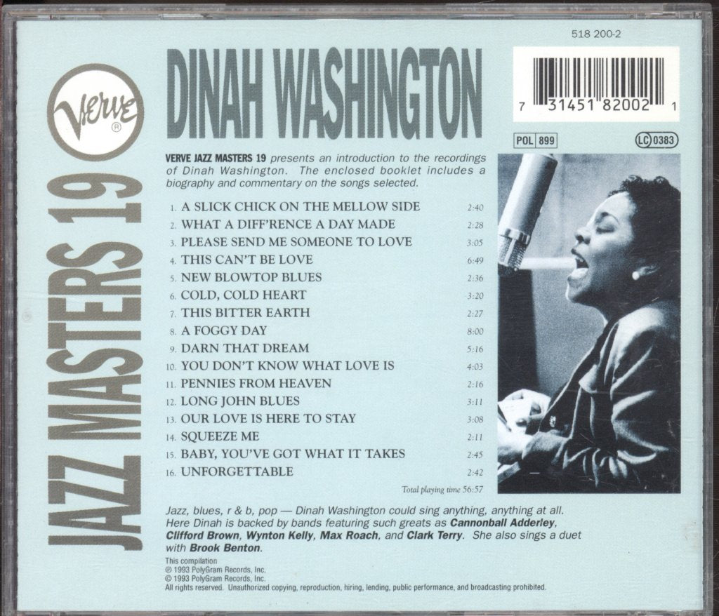 Dinah Washington - Verve Jazz Masters 19 - Cd