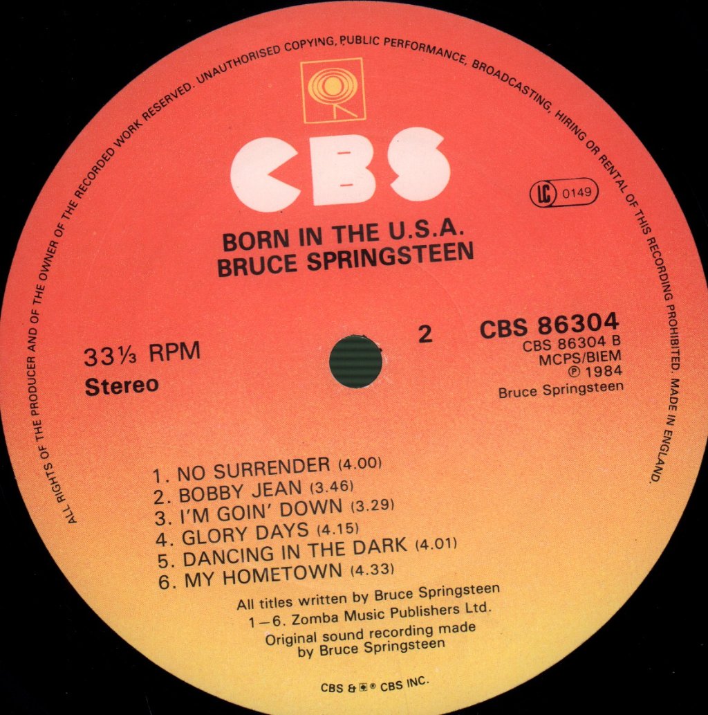 Bruce Springsteen - Born In The Usa - Lp