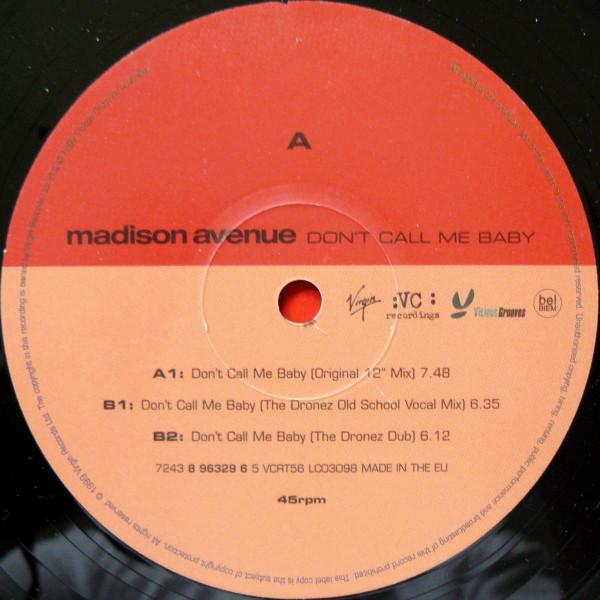 Madison Avenue - Don't Call Me Baby - 12 Inch