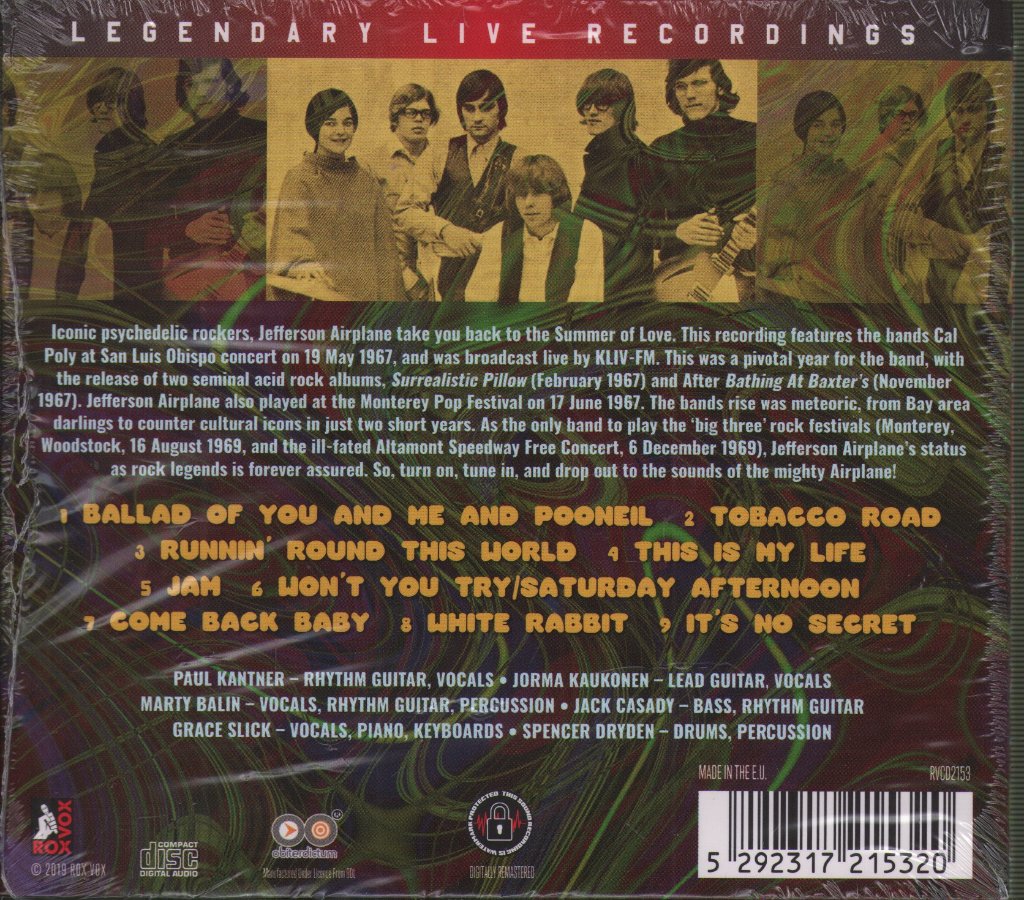 Jefferson Airplane - Live... California State University '67 - Cd