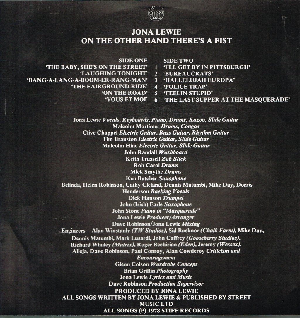 Jona Lewie - On The Other Hand There's A Fist - Lp