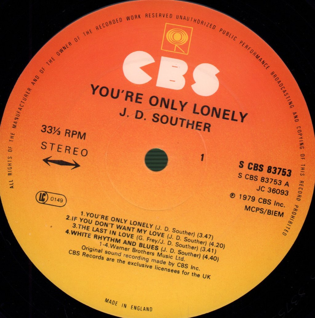 J D Souther - You're Only Lonely - Lp