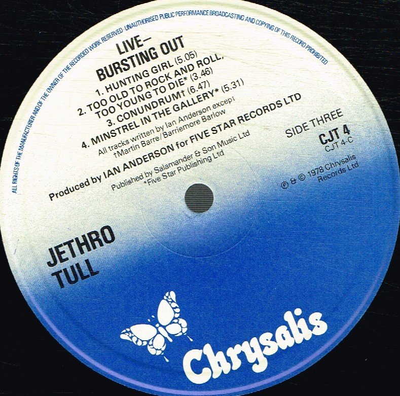 Jethro Tull - Bursting Out - Double Lp