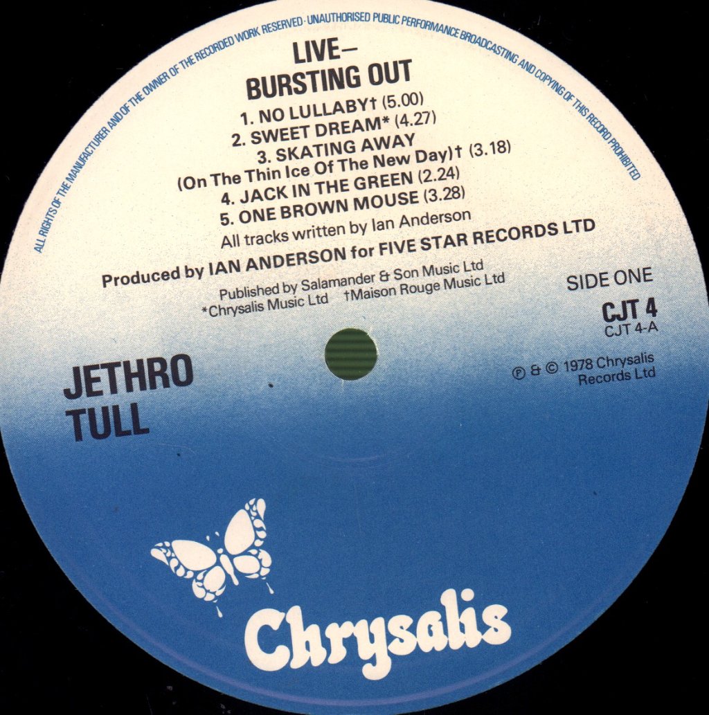 Jethro Tull - Live - Bursting Out - Double Lp