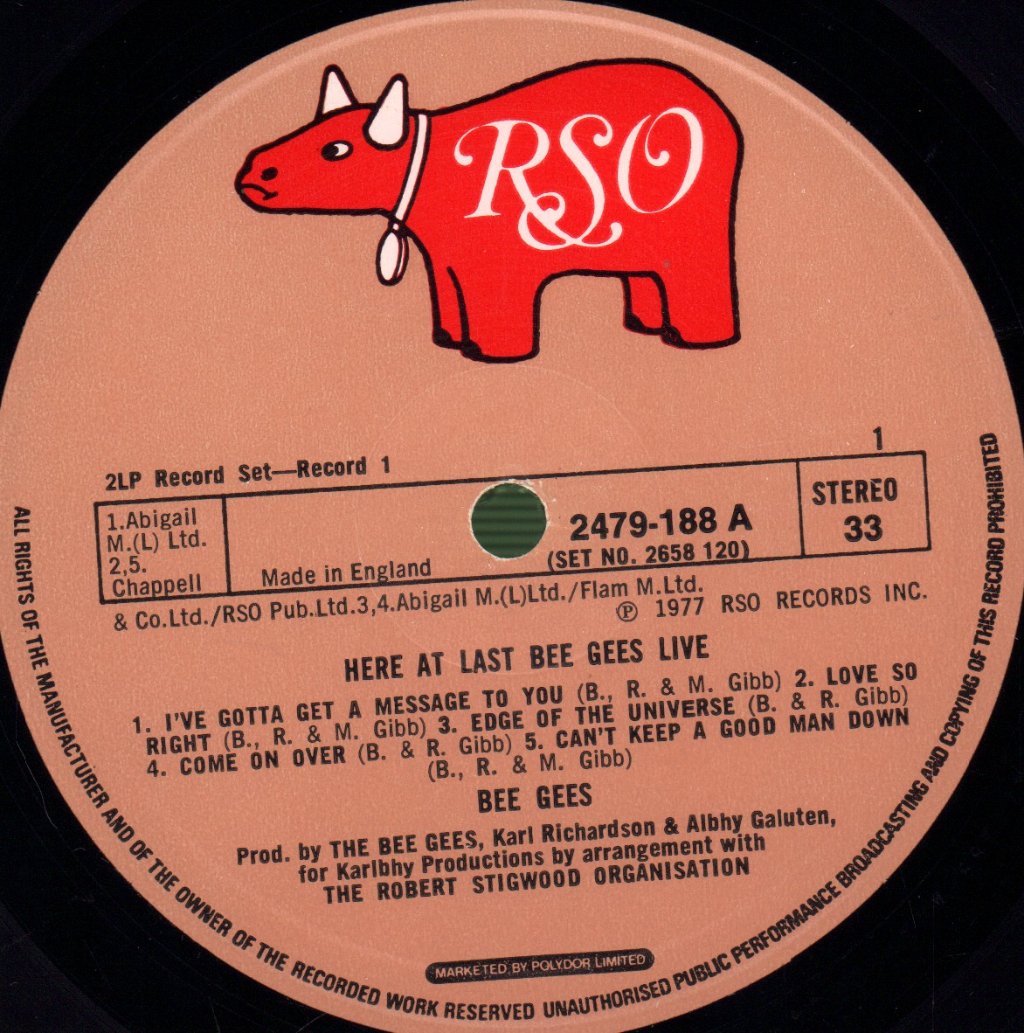 Bee Gees - Here At Last (Bee Gees Live) - Double Lp