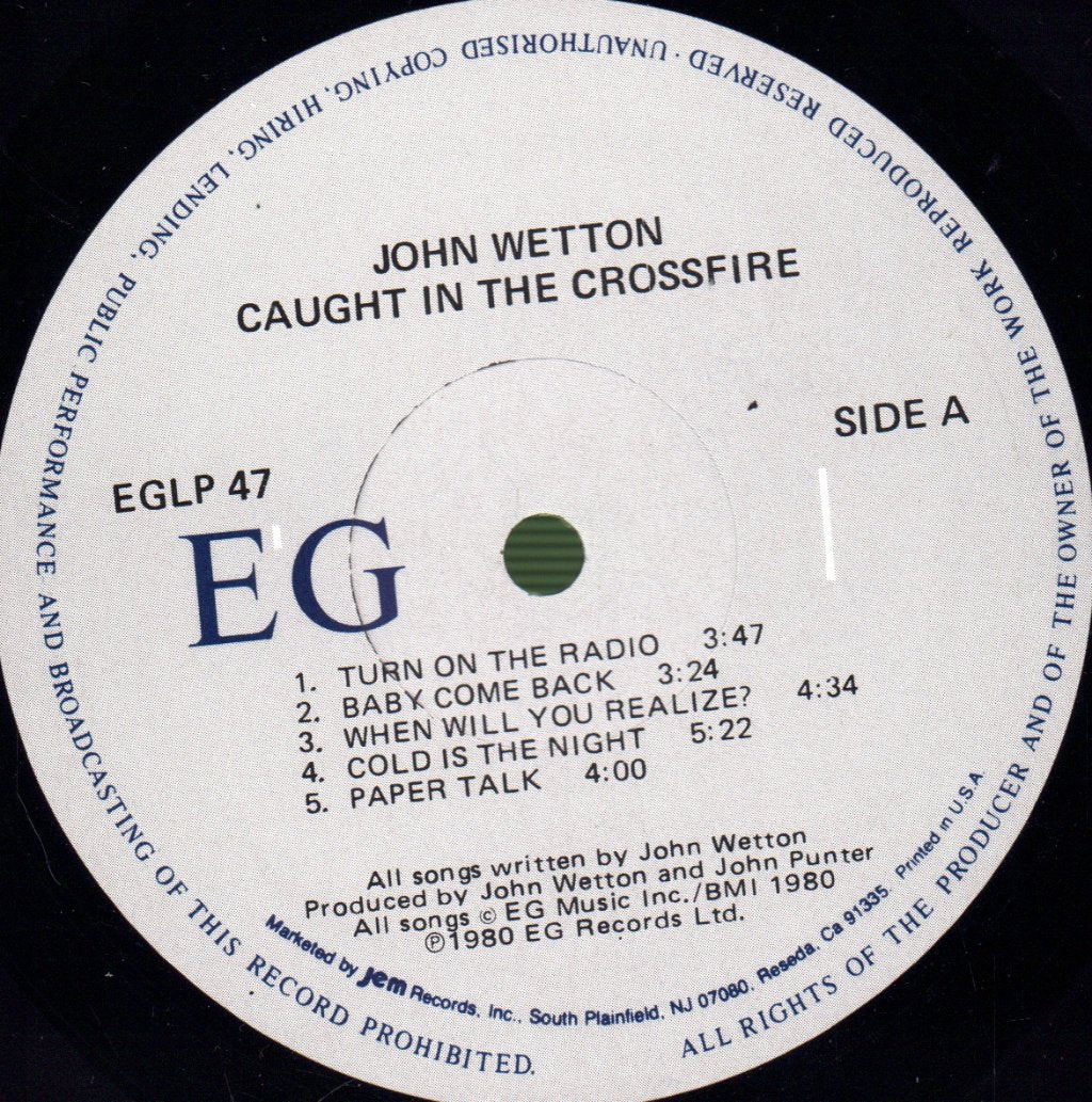 John Wetton - Caught In The Crossfire - Lp