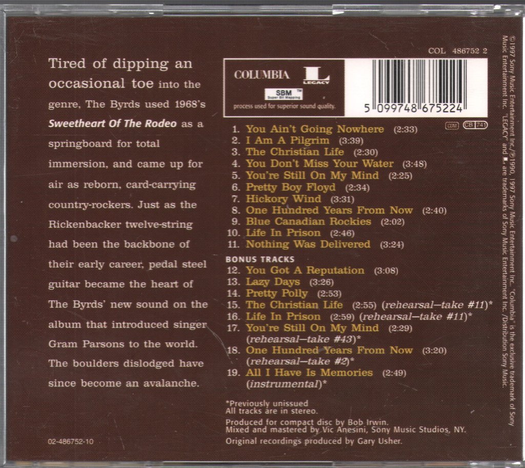 Byrds - Sweetheart Of The Rodeo - Cd