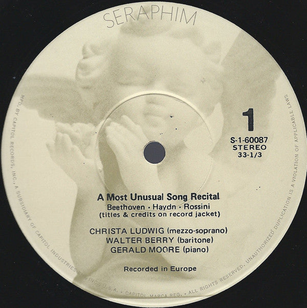 Christa Ludwig / Walter Berry / Gerald Moore - A Most Unusual Song Recital - Lp
