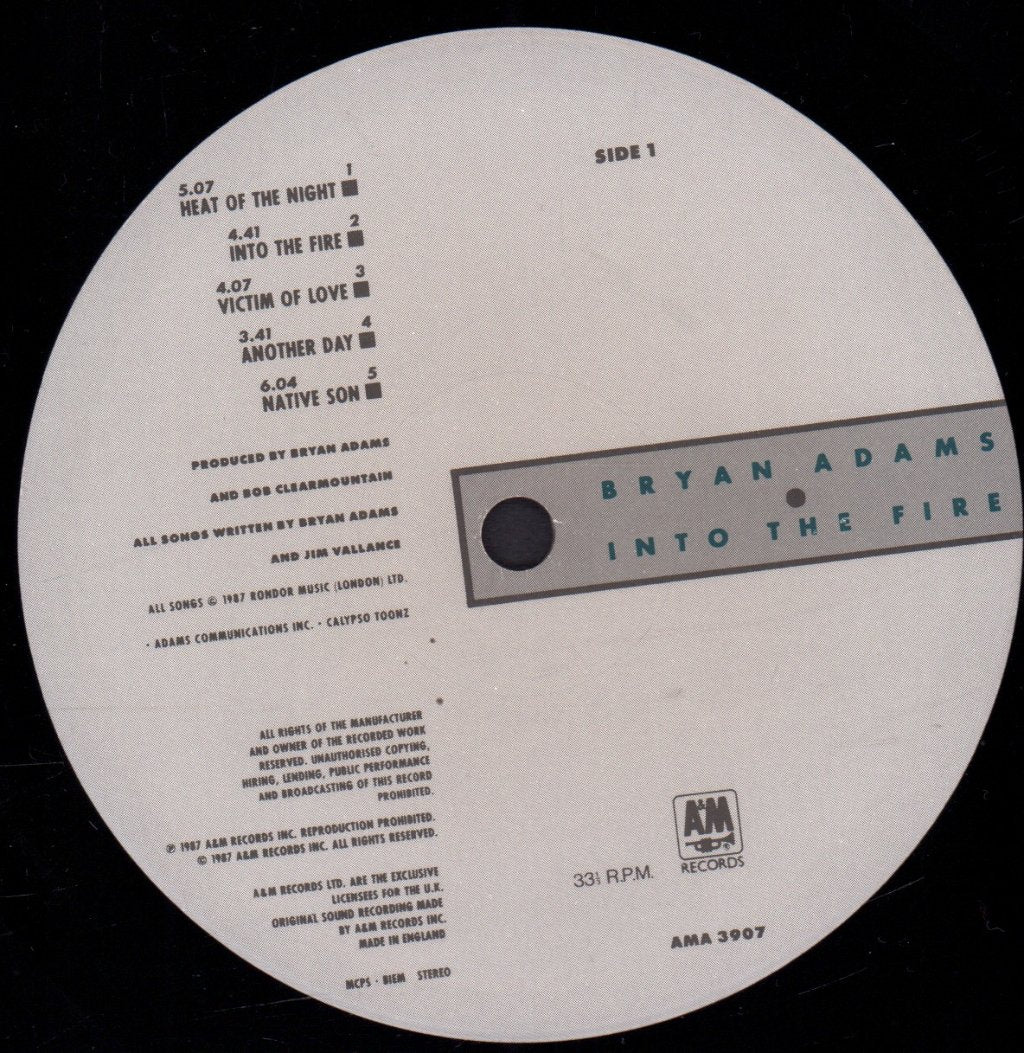 Bryan Adams - Into The Fire - Lp