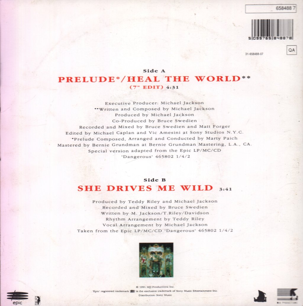 Michael Jackson - Heal The World - 7 Inch