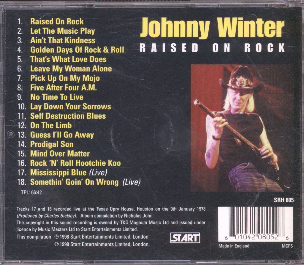 Johnny Winter - Johnny Winter Raised On Rock - Cd