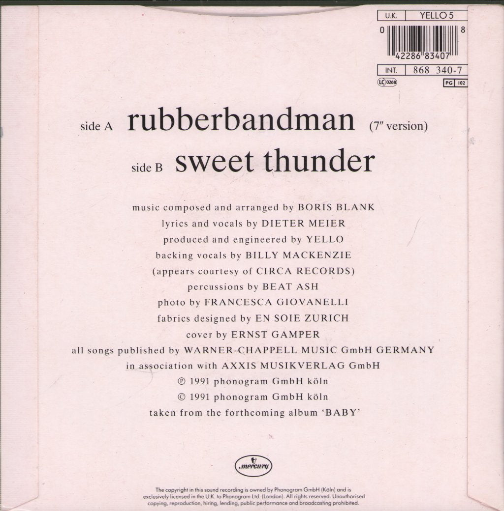 Yello - Rubberbandman - 7 Inch