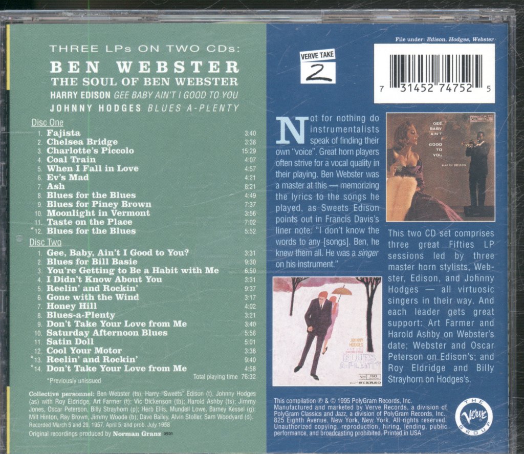 Ben Webster - Soul Of Ben Webster - Double Cd