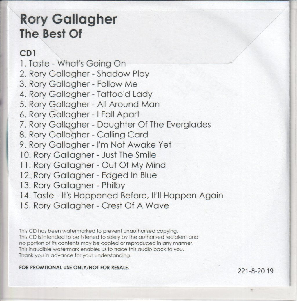 Rory Gallagher - Best Of Rory Gallagher - Double CD-R