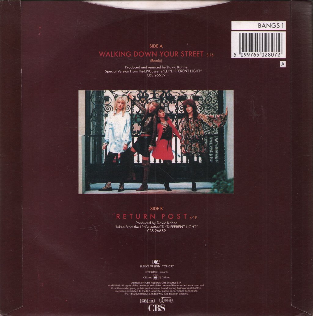 Bangles - Walking Down Your Street - 7 Inch