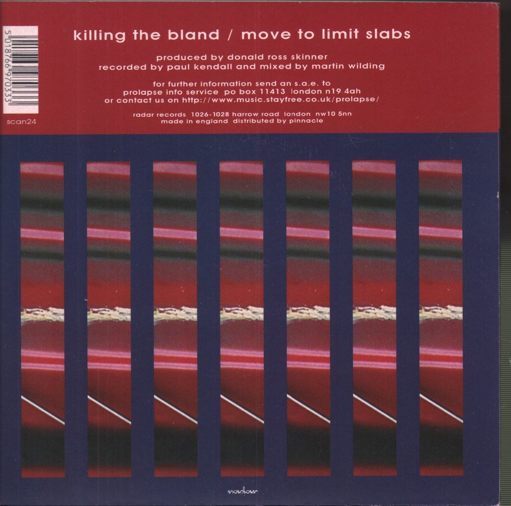Prolapse - Killing The Bland - 7 Inch