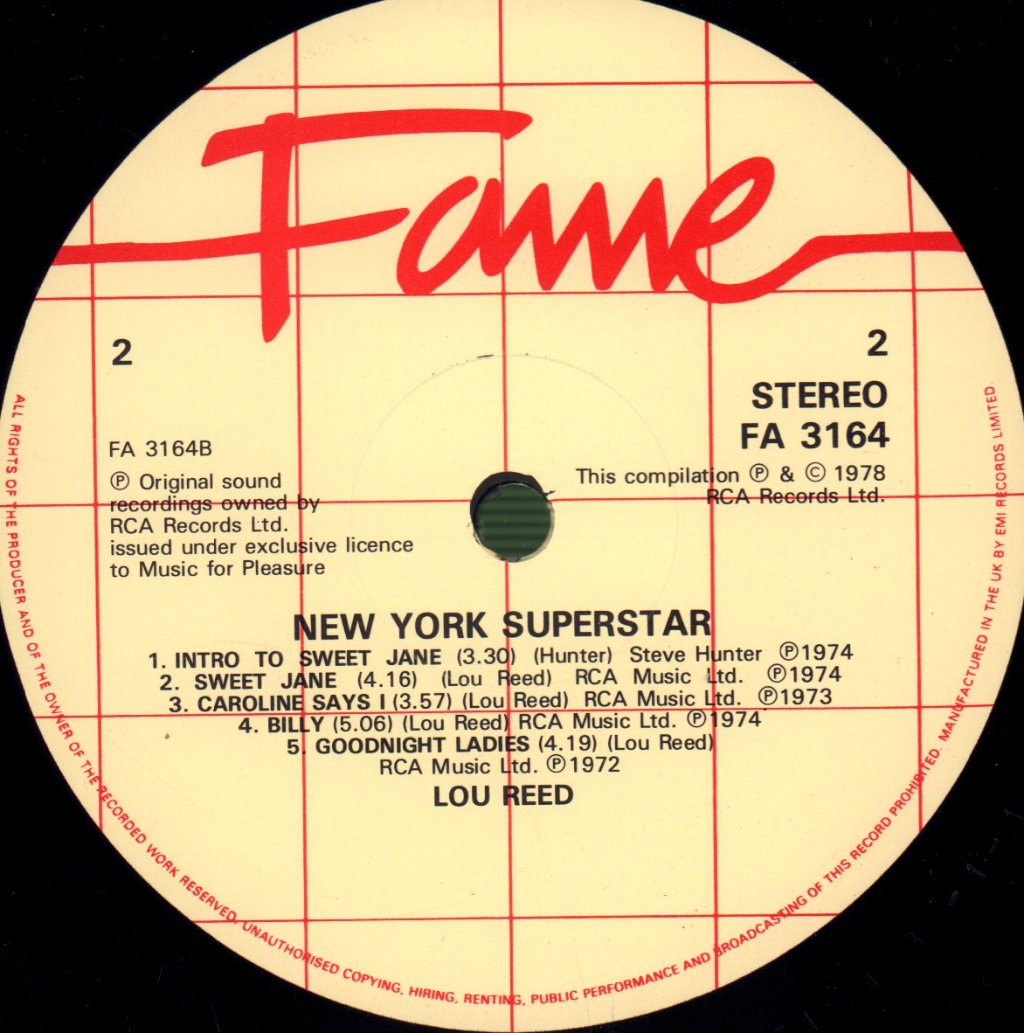 Lou Reed - New York Superstar - Lp