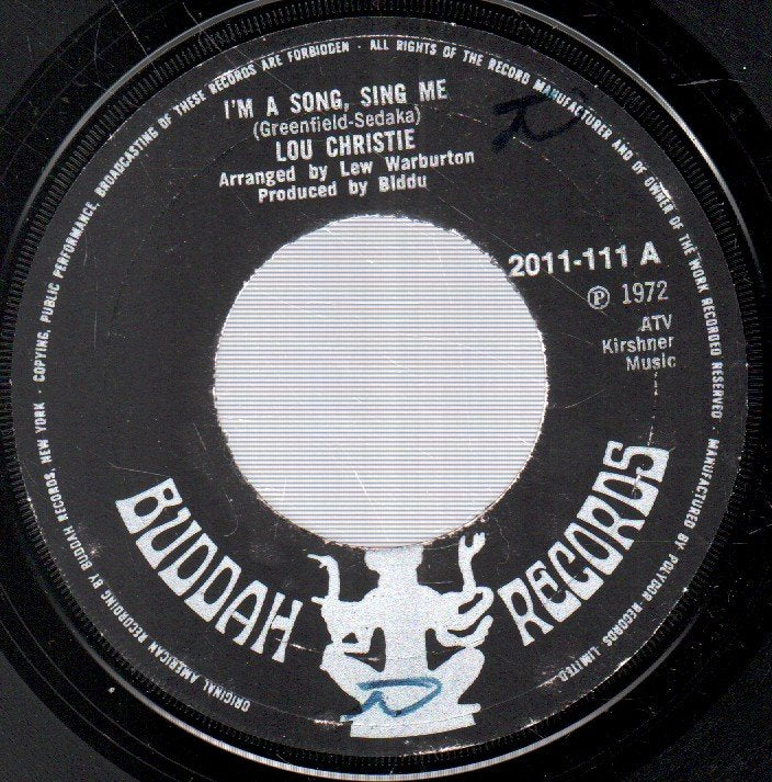 Lou Christie - I'm A Song, Sing Me - 7 Inch