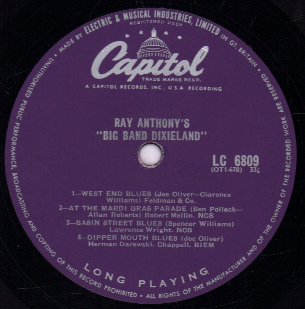 Ray Anthony's Big Band Dixieland - Ray Anthony's Big Band Dixieland - 10 Inch