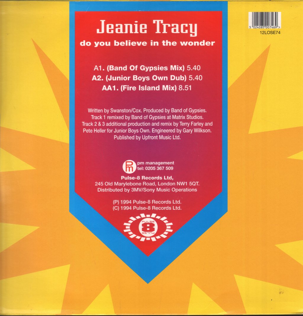 Jeanie Tracy - Do You Believe In The Wonder - 12 Inch