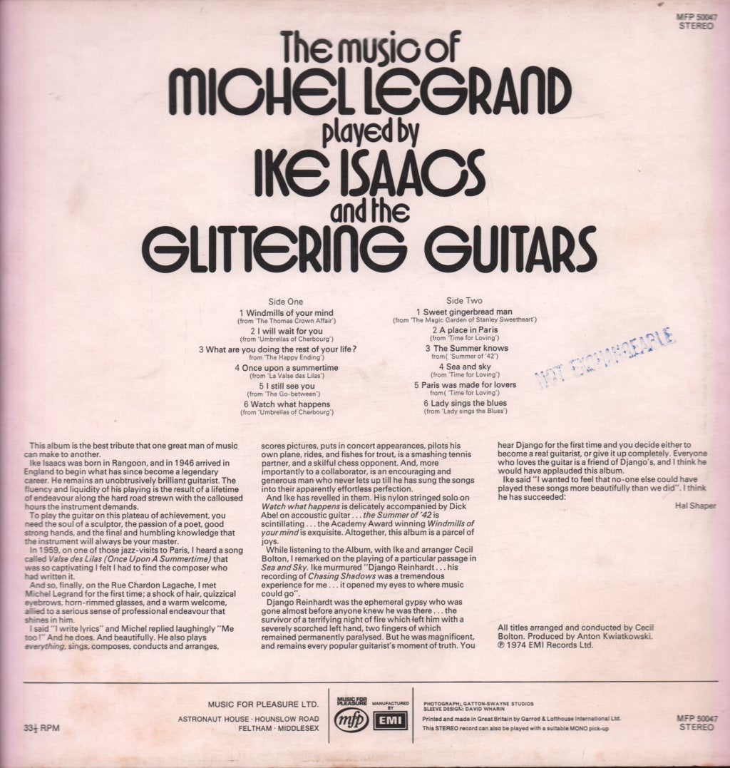Ike Isaacs - Music Of Michel Legrand Played By Ike Isaacs And The Glittering Guitars - Lp