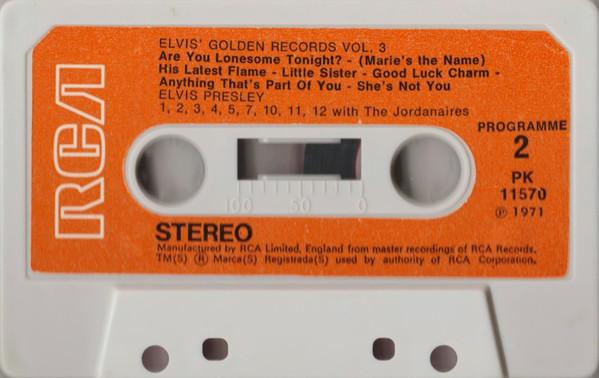 Elvis Presley - Elvis' Golden Records Vol. 3 - Cassette
