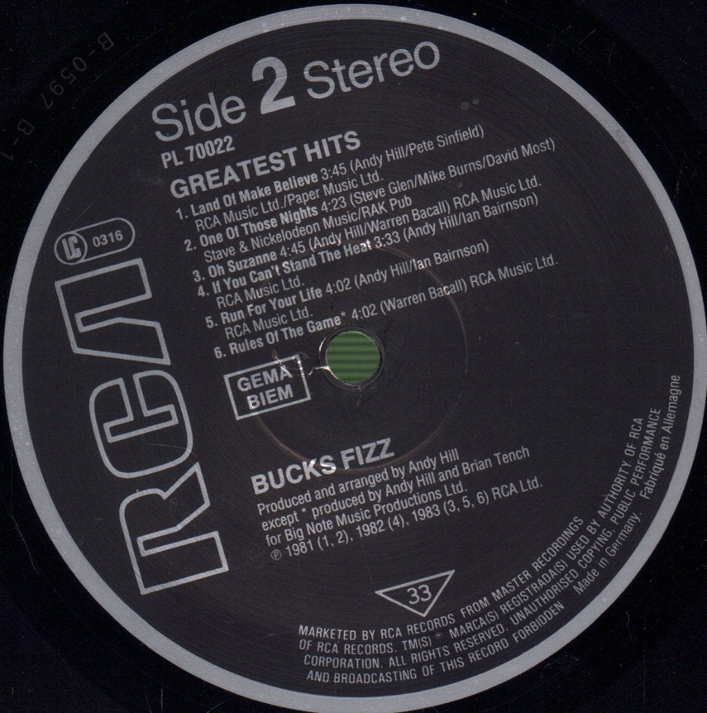 Bucks Fizz - Greatest Hits - Lp