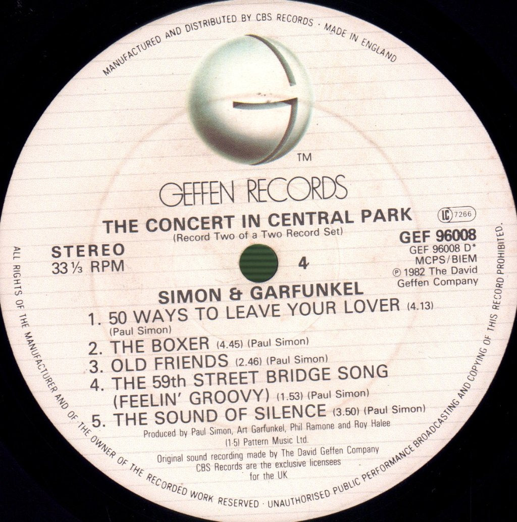Simon And Garfunkel - Concert In Central Park - Double Lp
