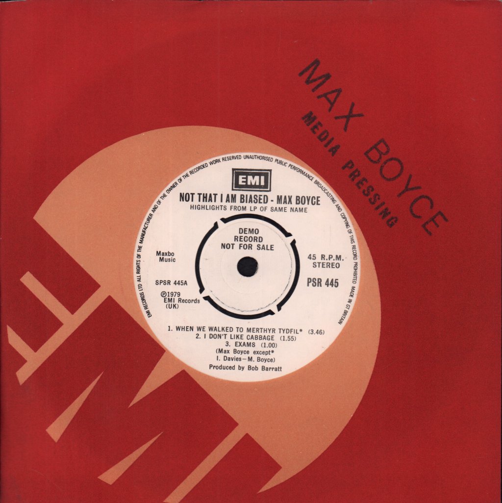 Max Boyce - Not That I Am Biased - 7 Inch