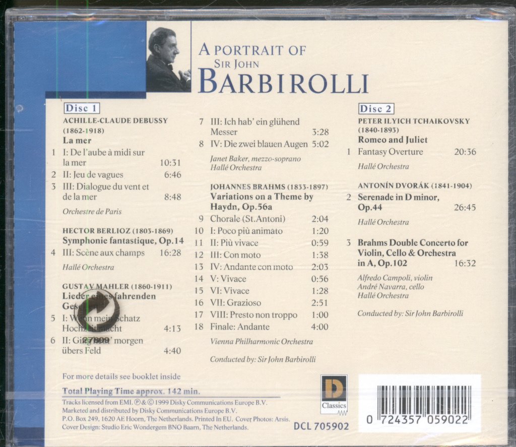 Sir John Barbirolli / Vienna Philharmonic Orchestra - A Portrait Of Sir John Barbirolli - Double Cd