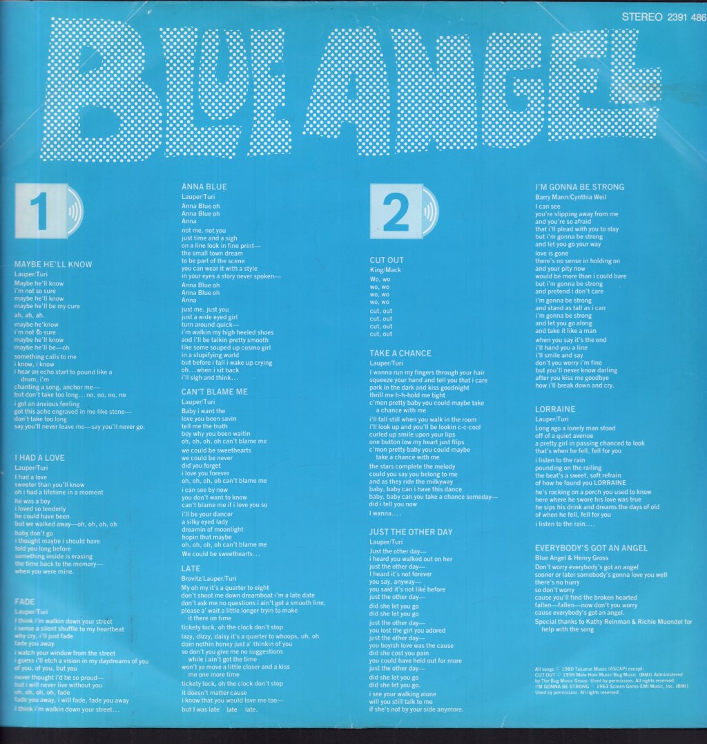 Blue Angel (cyndi lauper) - Blue Angel - Lp
