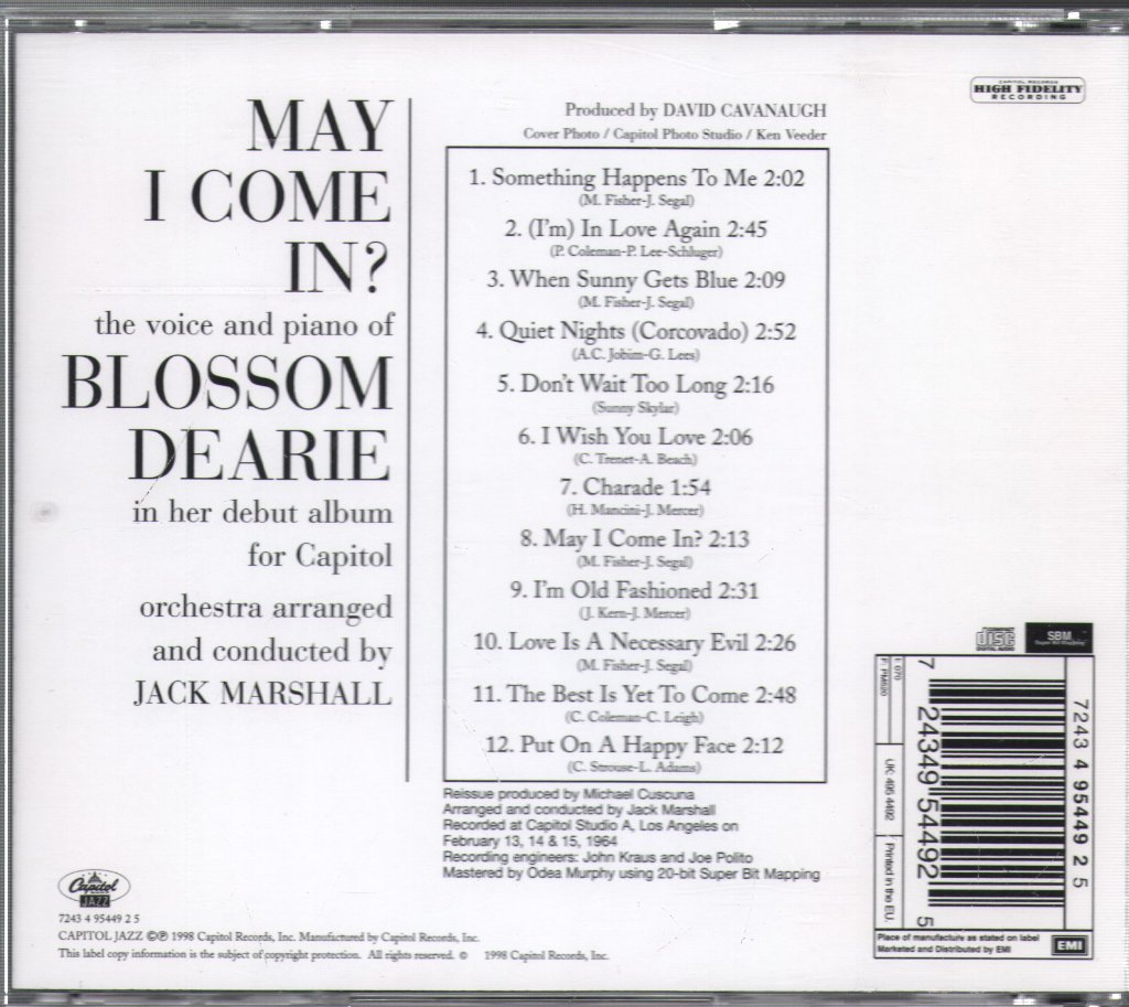 Blossom Dearie - May I Come In? - Cd